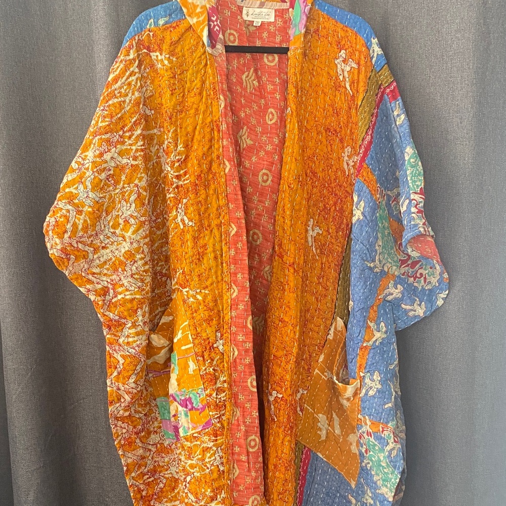 Vibrant Multicolor Women's poncho coat